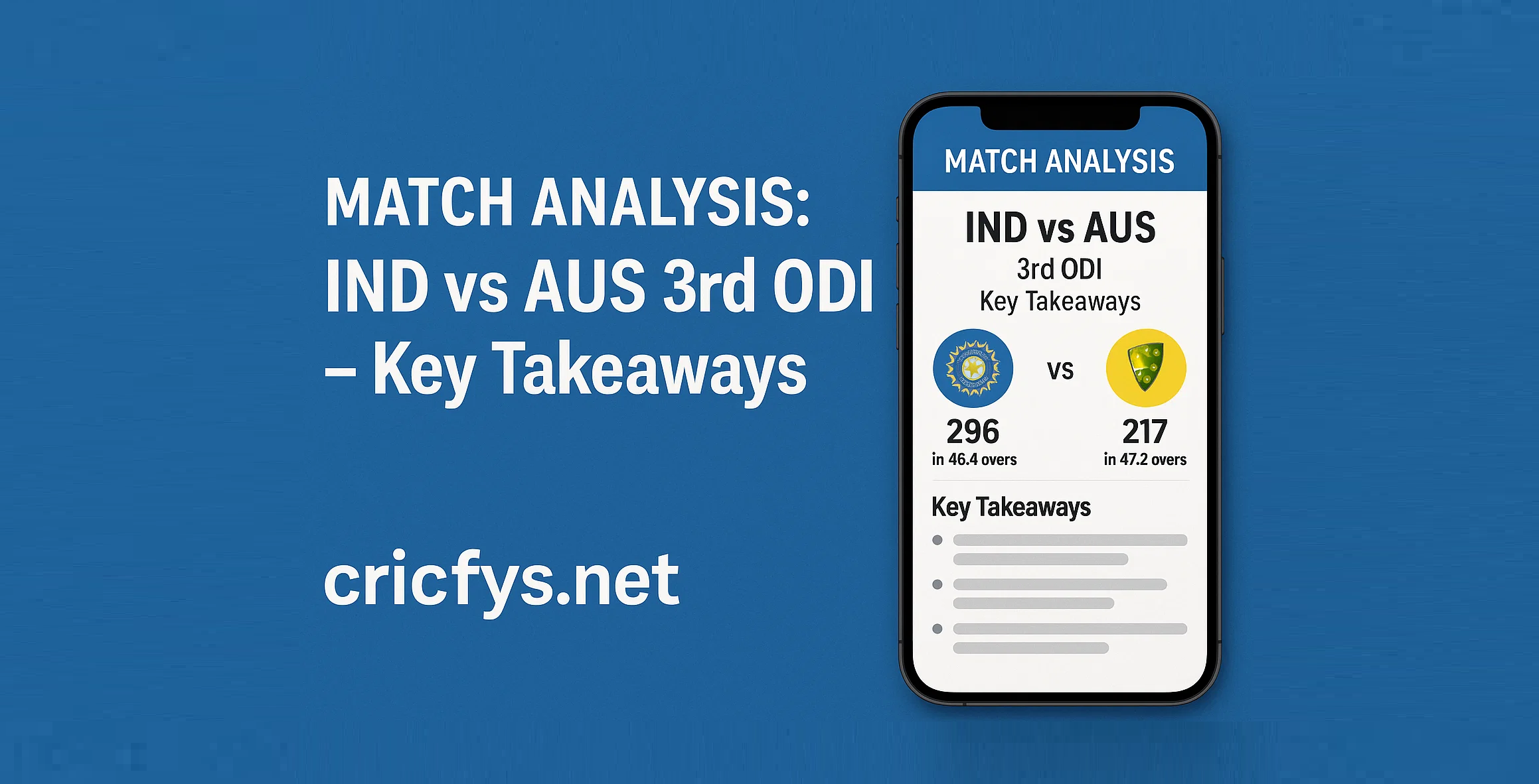 Match Analysis: IND vs AUS 3rd ODI – Key Takeaways