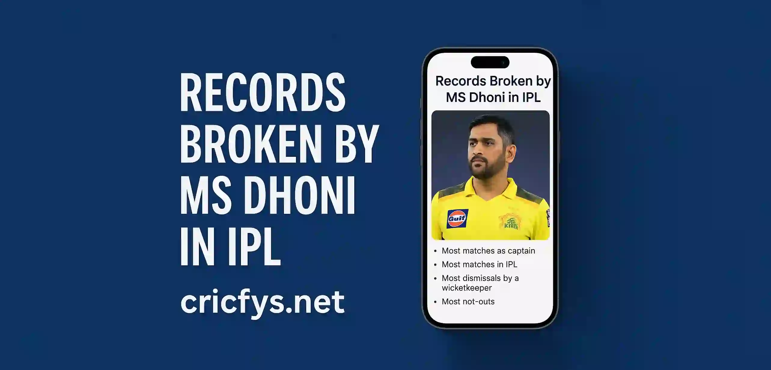 Records Broken by MS Dhoni in IPL